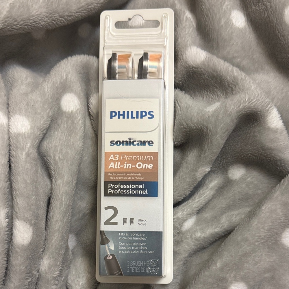 Philips Sonicare A3 Premium All-in-One Brush Heads-professional-Black x 2-BNIB